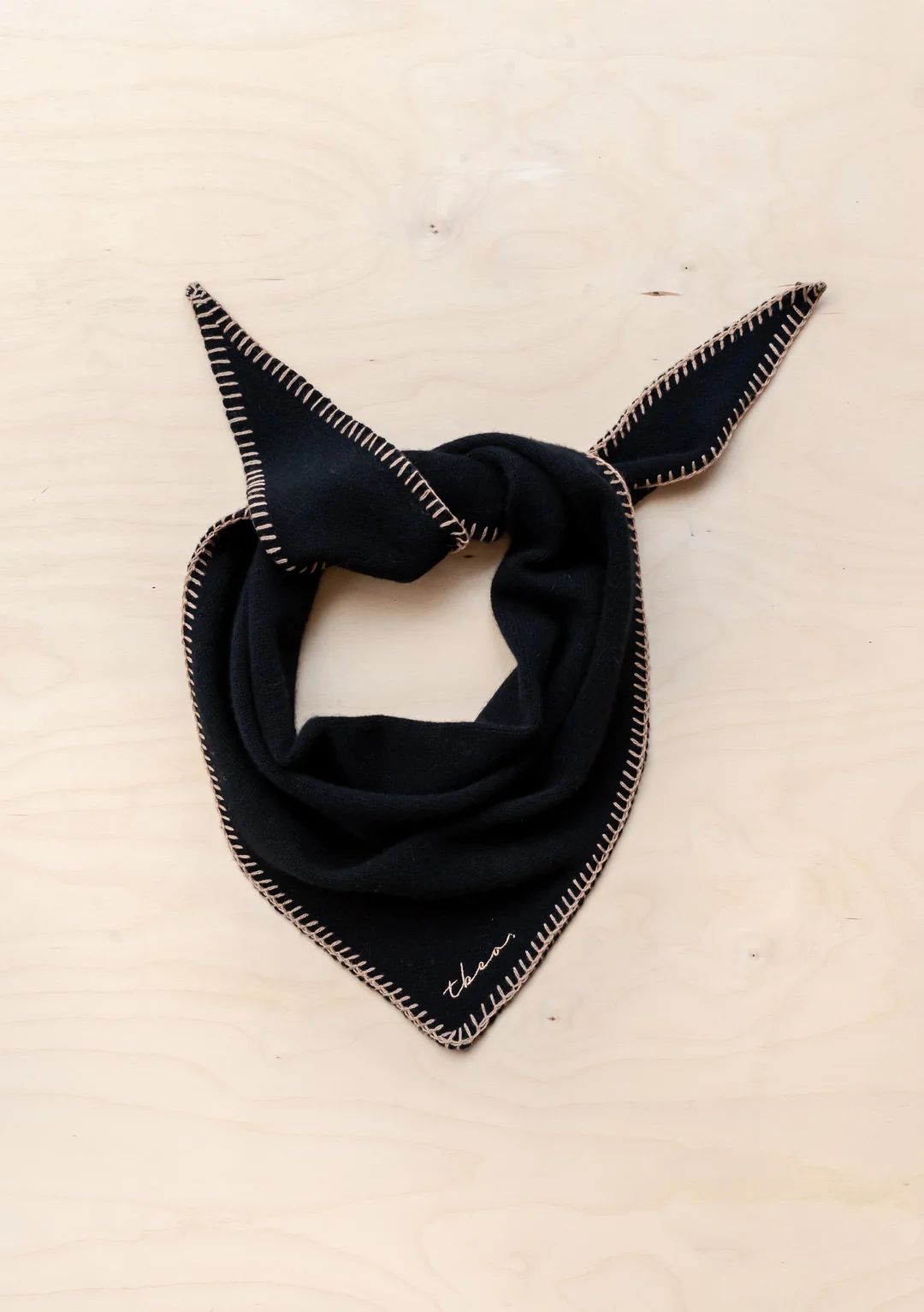 Merino Triangle Scarf in Black | The Tartan Blanket Co.