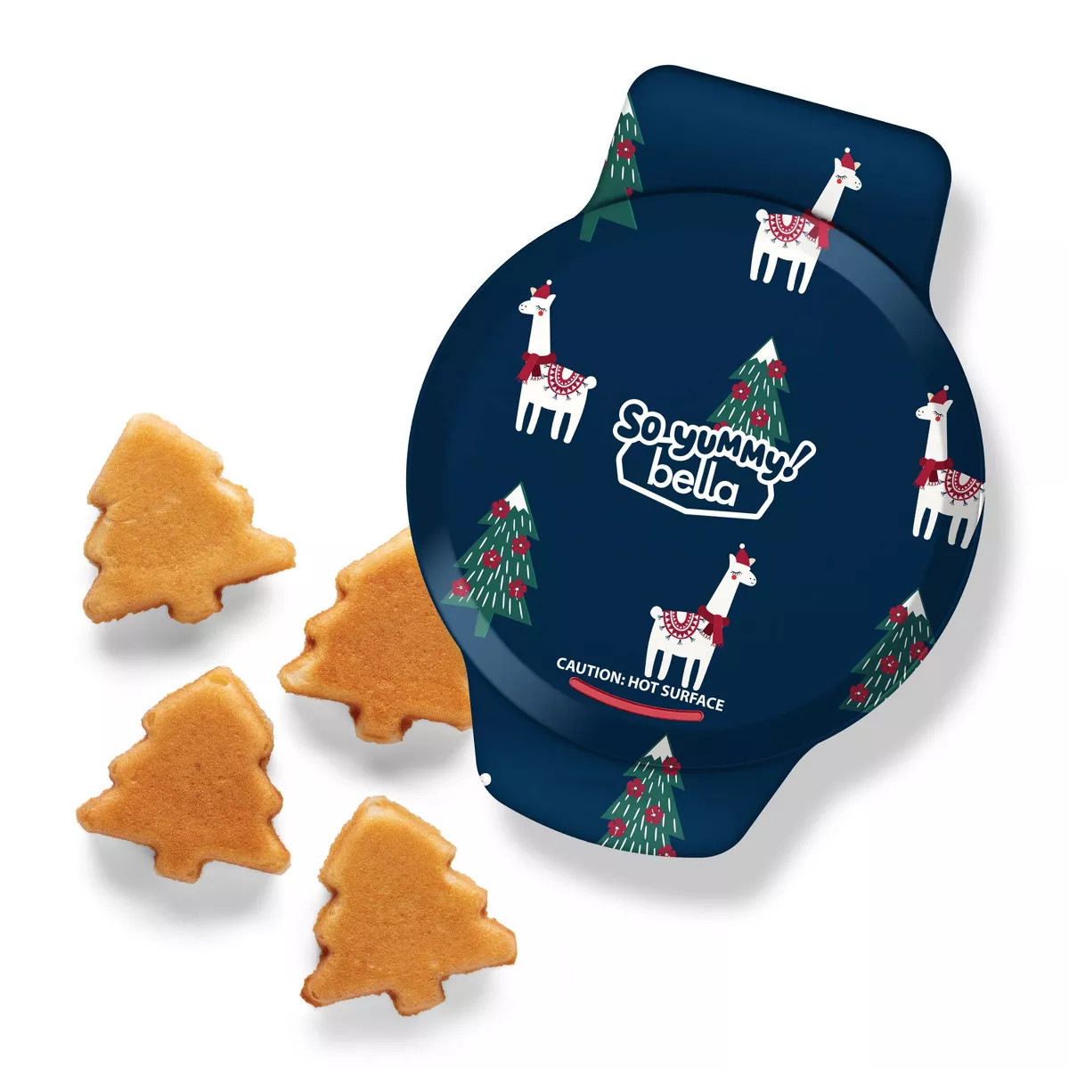 So Yummy by bella Mini Waffle Maker Llama: Nonstick Aluminum, 400W, Blue, 3.5" Grill, Christmas T... | Target
