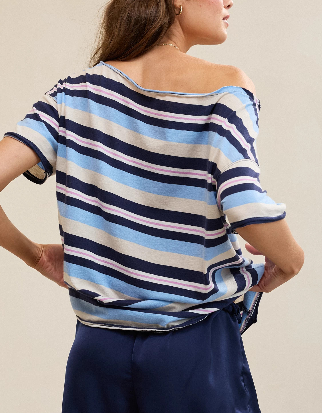 Aerie Off The Shoulder Oversized Boyfriend T-Shirt | Aerie