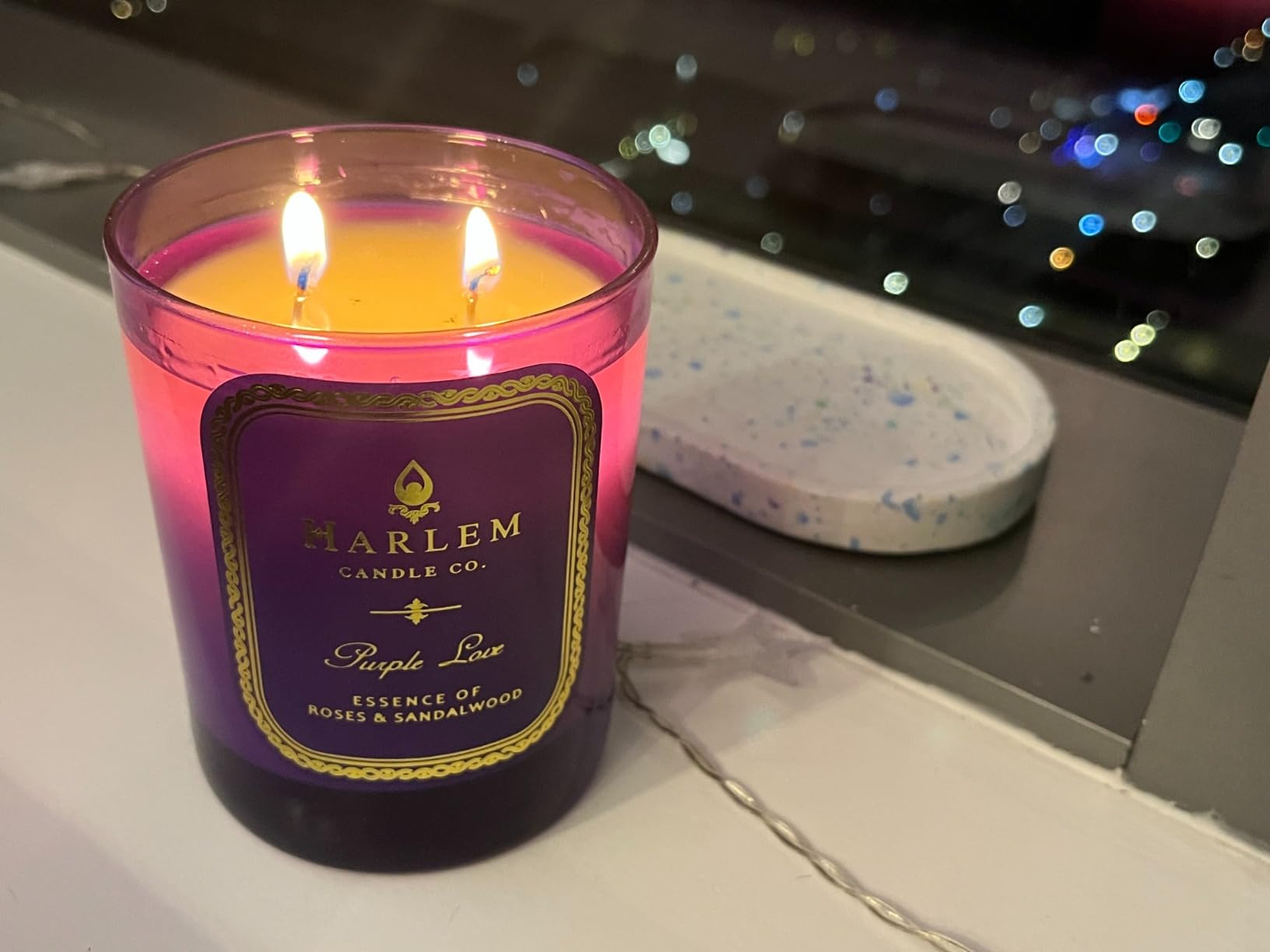 Harlem Candle Company Love 22K Gold Luxury Candle, 11 oz Glass Jar, Double Wick, Soy Wax, Rose, S... | Amazon (US)