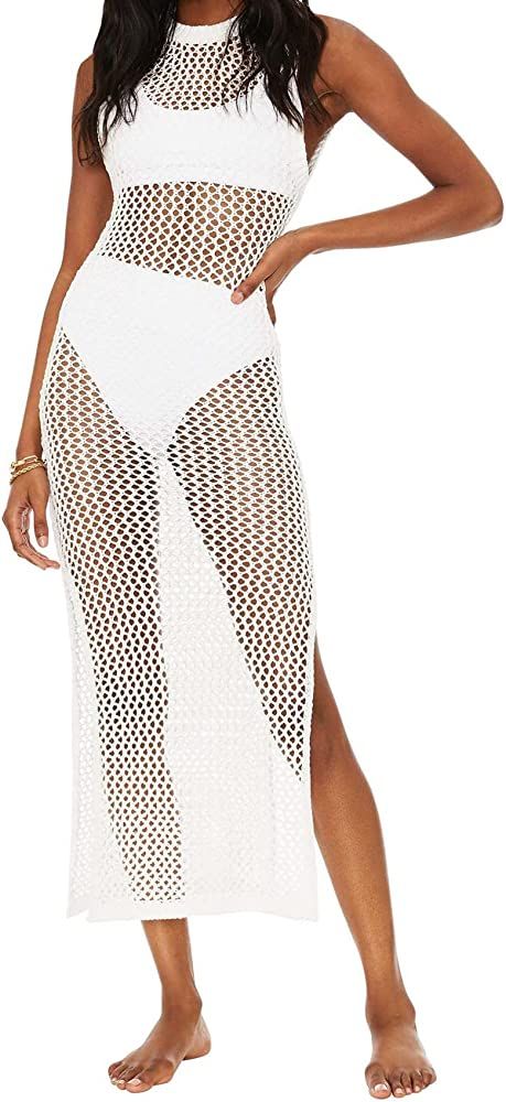 Yinggeli Women’s Swimsuits Cover Ups Crochet Sexy Bikini Bathing Suit Beach Dress | Amazon (US)