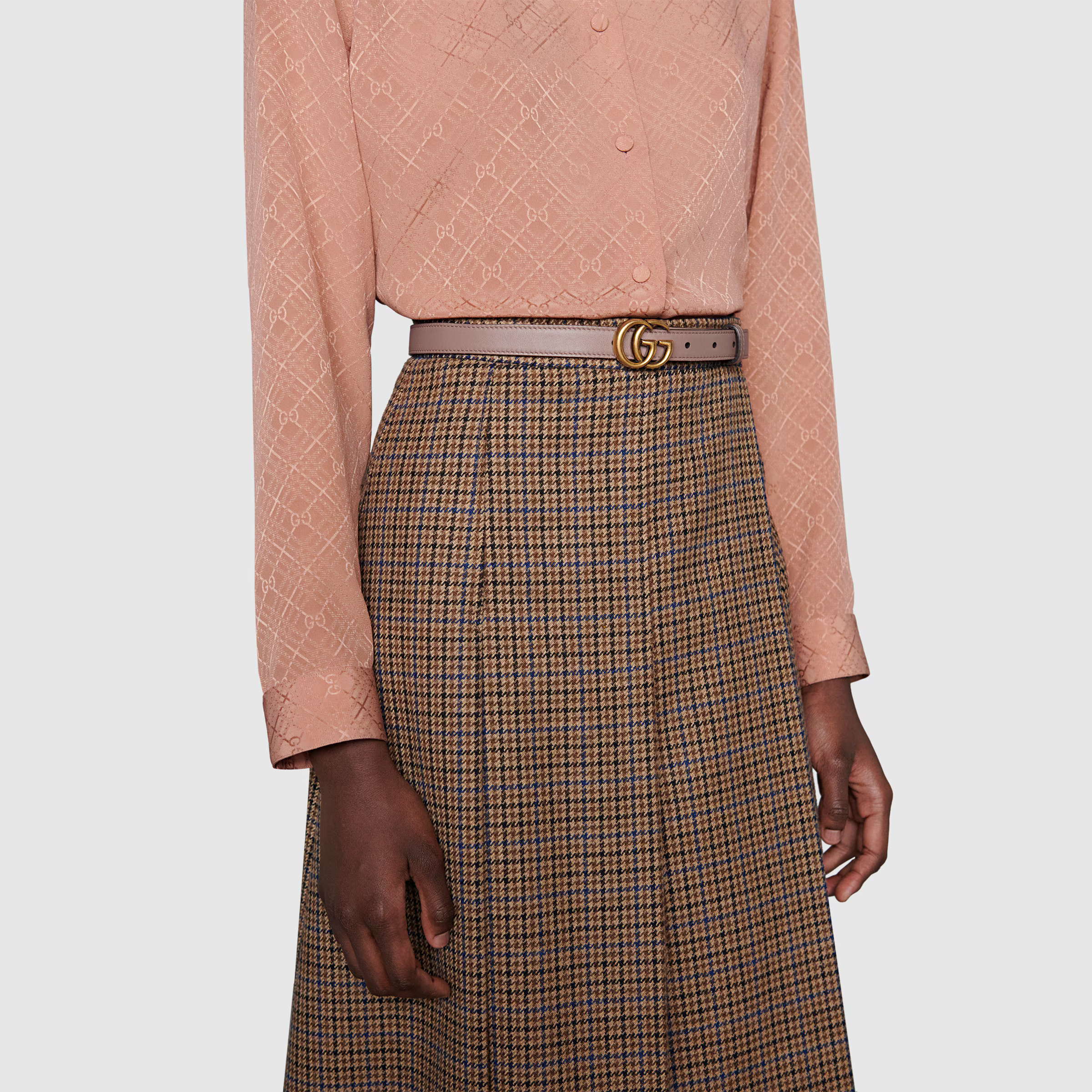 Leather belt with Double G buckle | Gucci (CA)