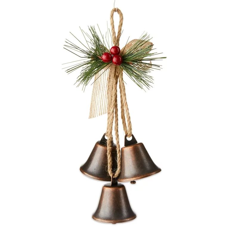 Three Bells Christmas Ornament, 9.5 in, 0.021 lbs, by Holiday Time | Walmart (US)