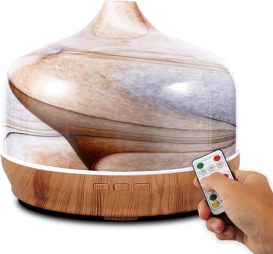 Porseme 500ml Essential Oil Diffuser, Aroma Ultrasonic Humidifier with Remote Control, BPA Free, ... | Amazon (US)