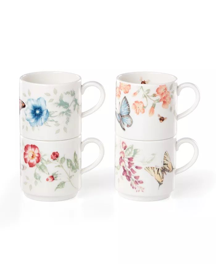 Lenox Butterfly Meadow Kitchen Stack Mugs Set/4, Created for Macy's & Reviews - Dinnerware - Dini... | Macys (US)