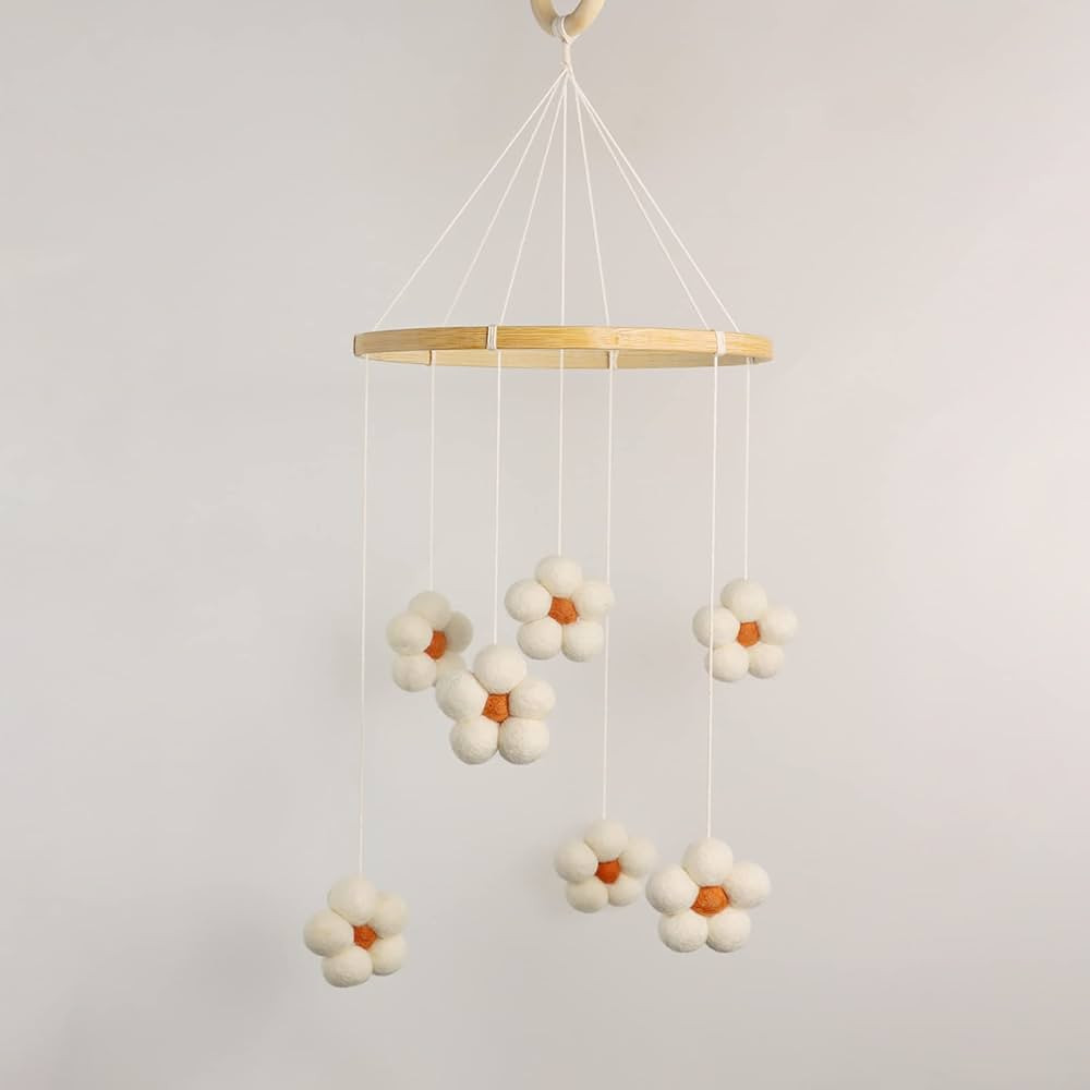 Baby Mobile for Crib - Felt Flower Mobile - Flower Baby Mobile - Boho Crib Mobile - Boho Nursery ... | Amazon (US)