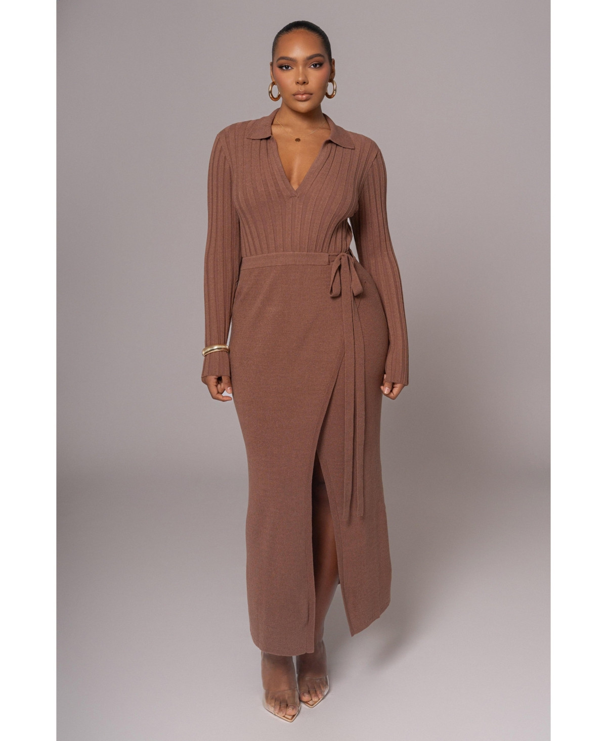 Jluxlabel Women's Emma Knit Maxi Dress - Chocolate | Macy's