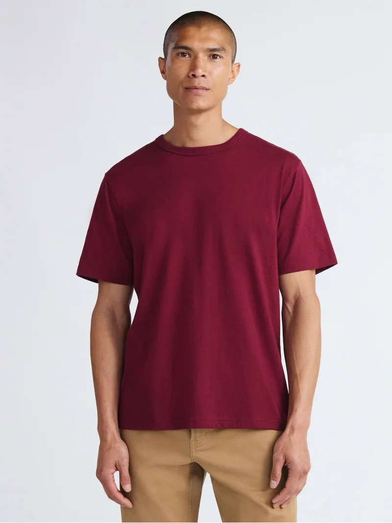 Free Assembly Men’s Everyday Cotton Tee with Short Sleeves, Sizes XS-3XL | Walmart (US)