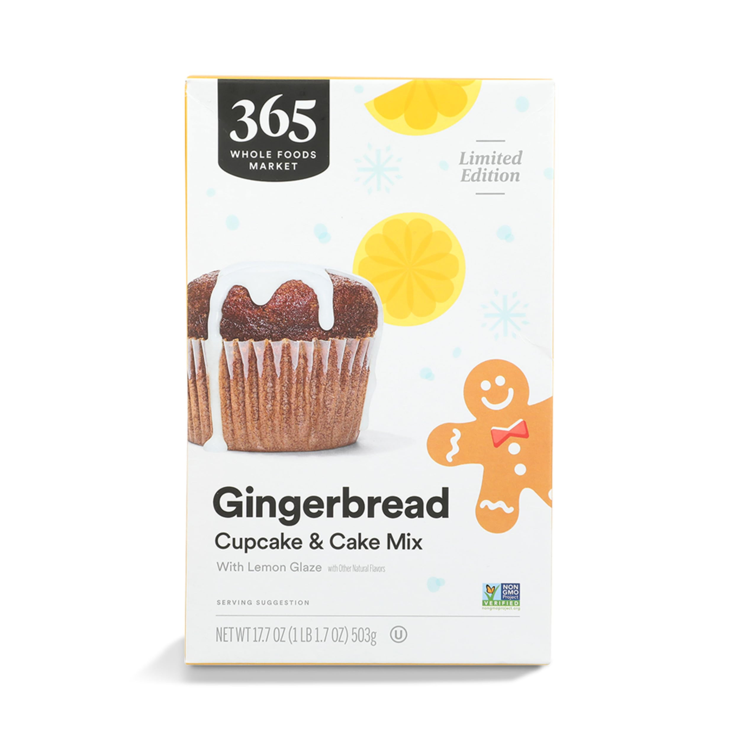 365 by Whole Foods Market, Gingerbread Cupcake & Cake Mix with a Lemon Glaze, 17.7 Ounce | Amazon (US)