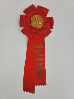 Vintage 1965 Harmony Riders 8th Annual HORSE SHOW RED RIBBON AWARD  | eBay | eBay US