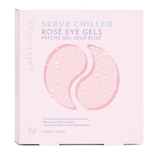 Patchology Serve Chilled Rosé Eye Gels with Hyaluronic Acid - Hydrating Under Eye Patches for Dark C | Amazon (US)