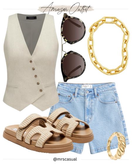 Amazon button front vest and denim shorts outfit idea for summer 🩷 

#LTKSummerSales #LTKFindsUnder50 #LTKSeasonal
