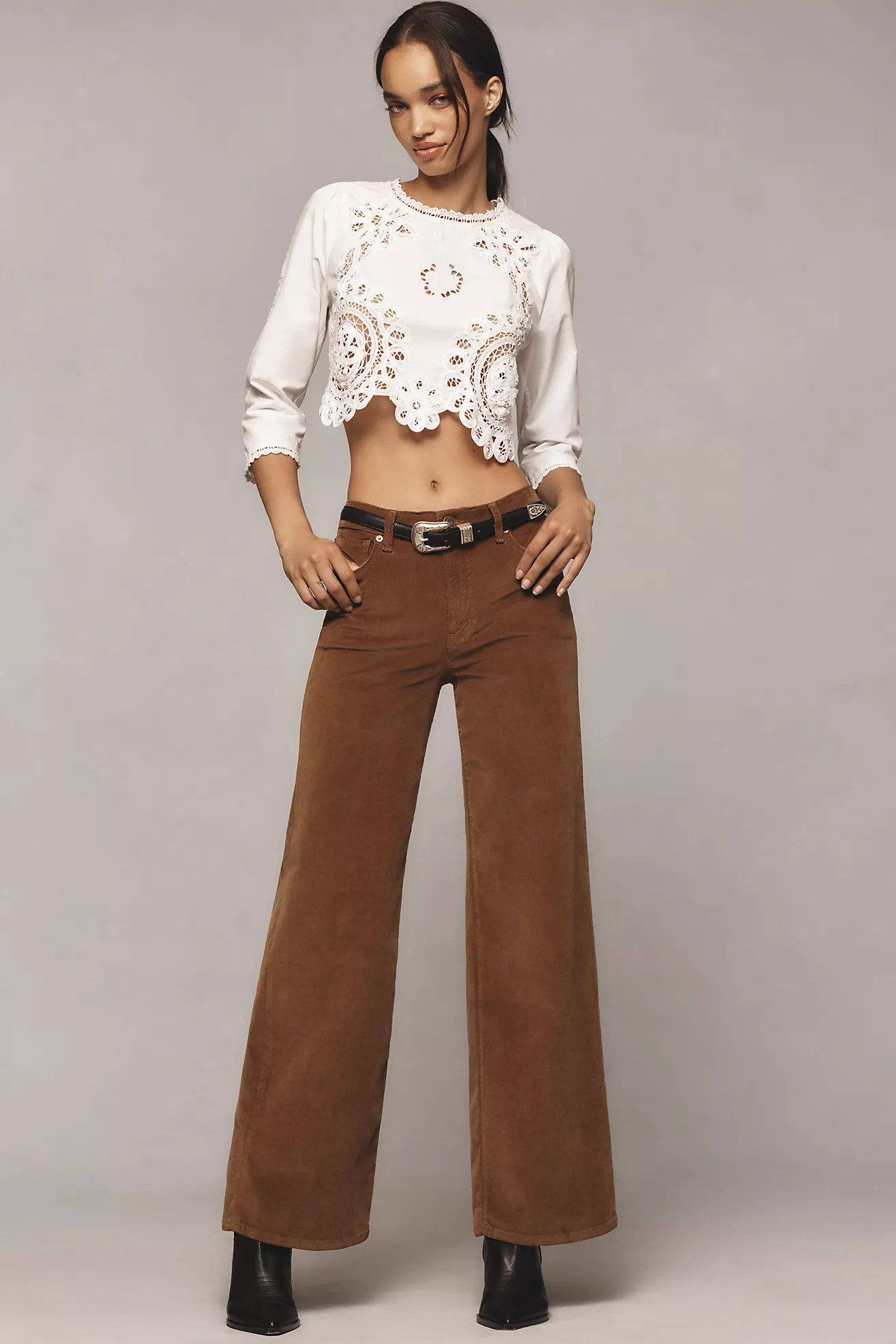 Frame Le Slim High-Rise Palazzo Jeans | Anthropologie (US)