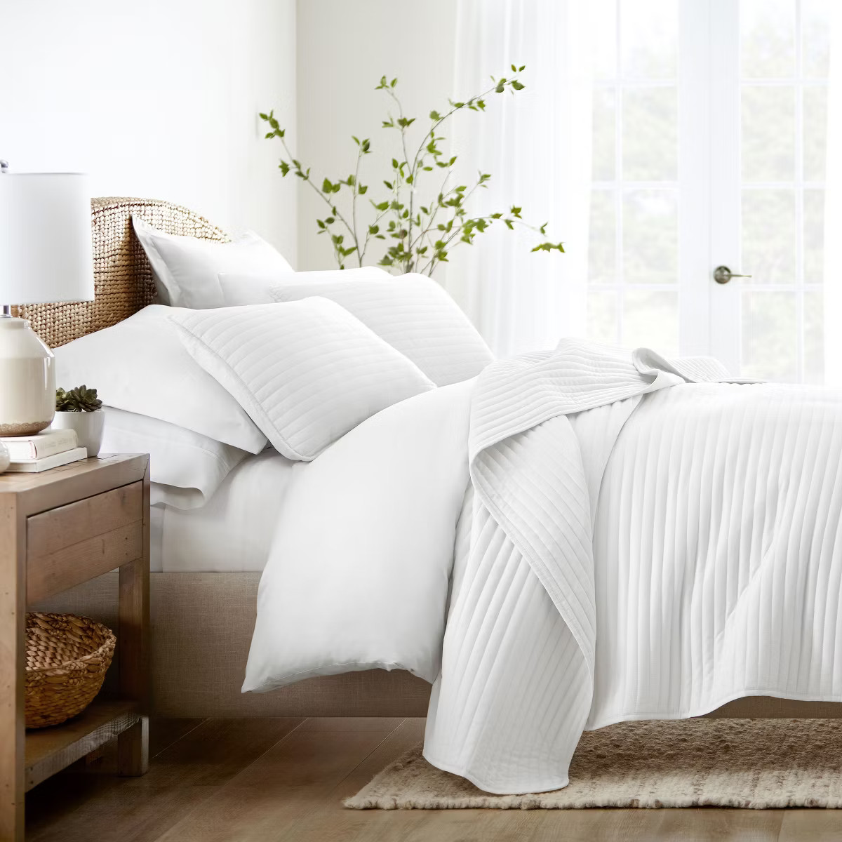 Stripes Floral and Diamonds Quilted Coverlet Set With Shams - Becky Cameron | Target