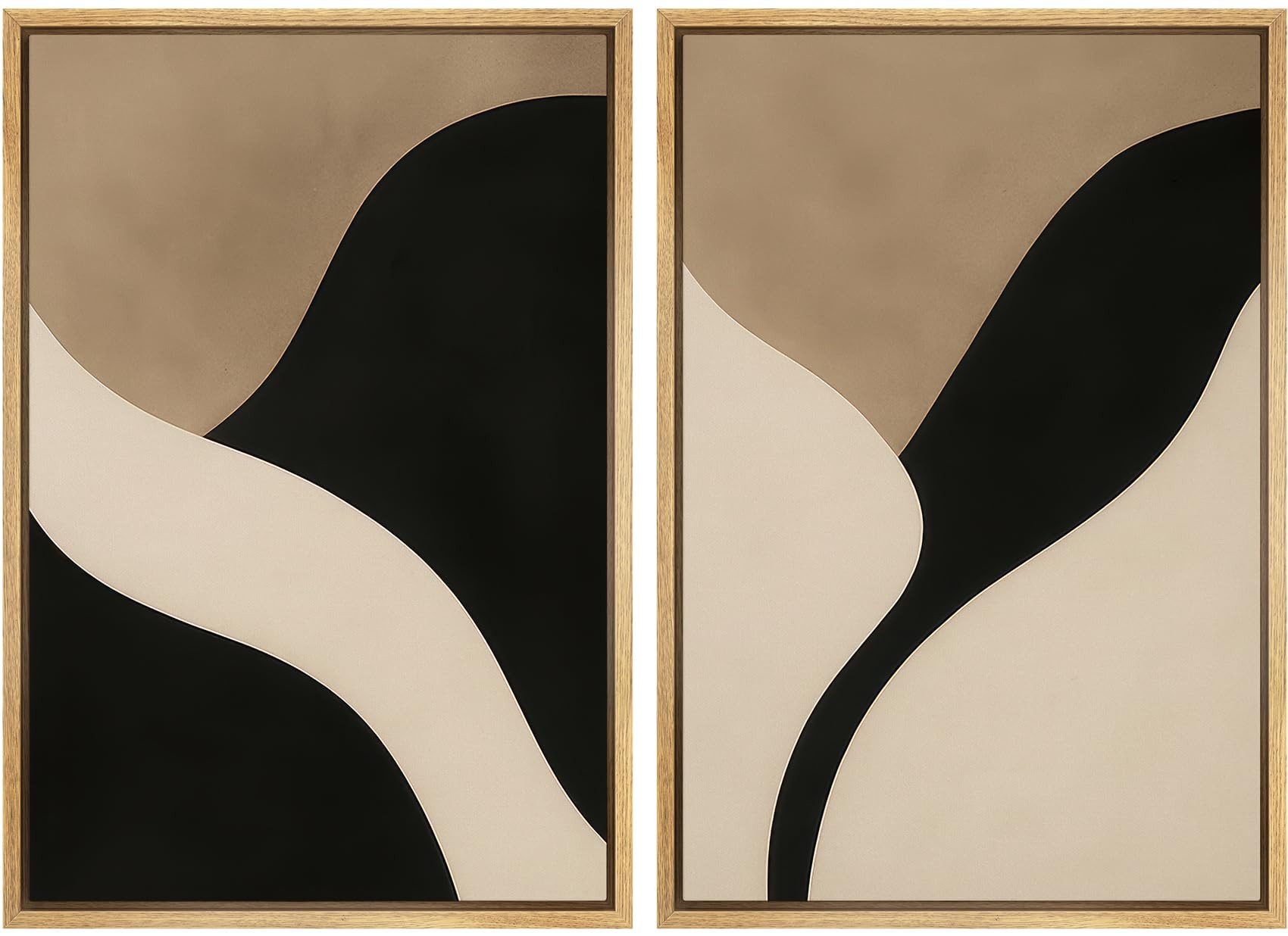 Ashbrook Framed Canvas Print Wall Art Set Modern Curved Shape Neutral Abstract Illustrations Mode... | Amazon (US)