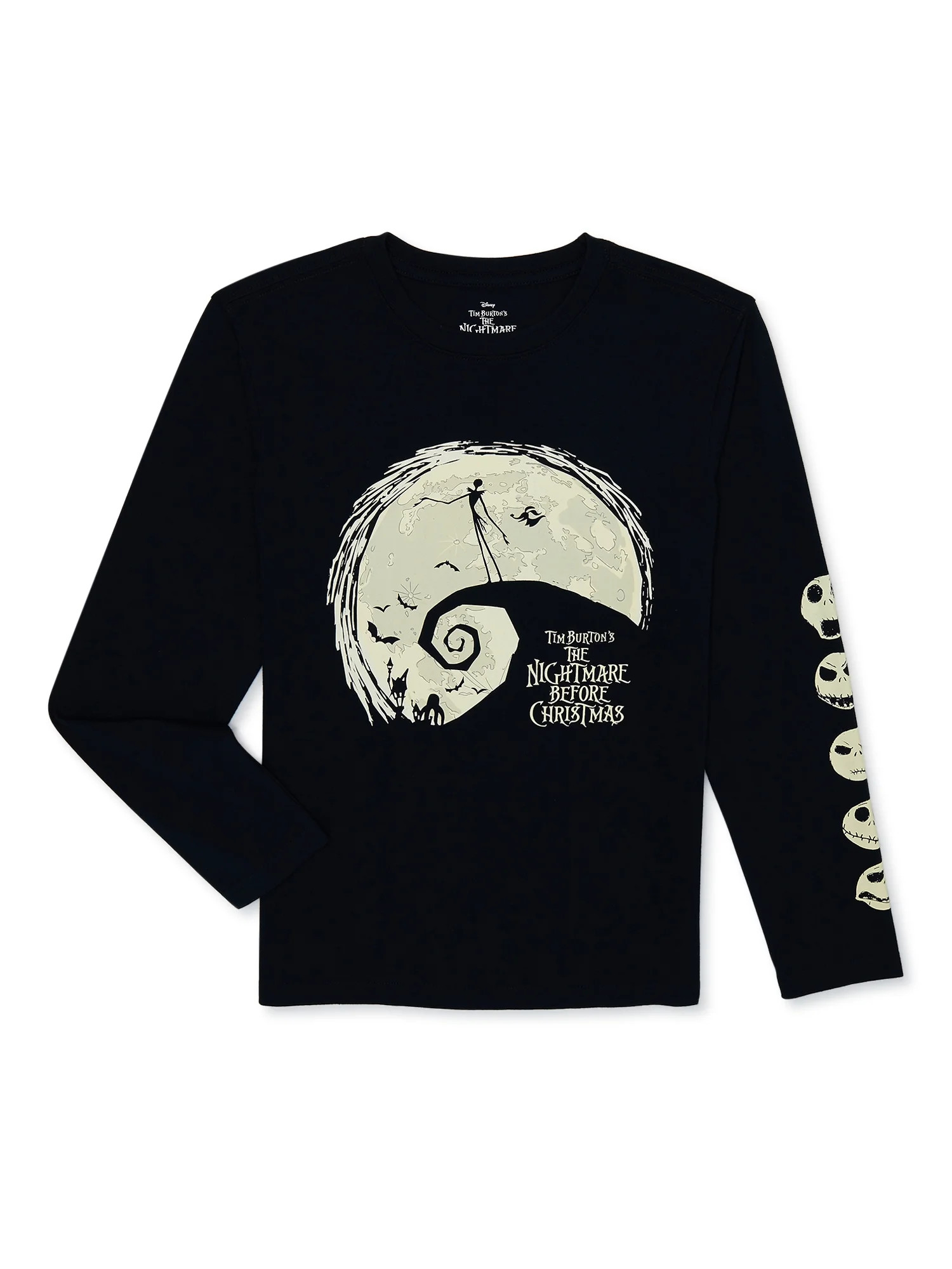 Disney Boys Nightmare Before Christmas Long Sleeve T-Shirt, Size 4-18 | Walmart (US)
