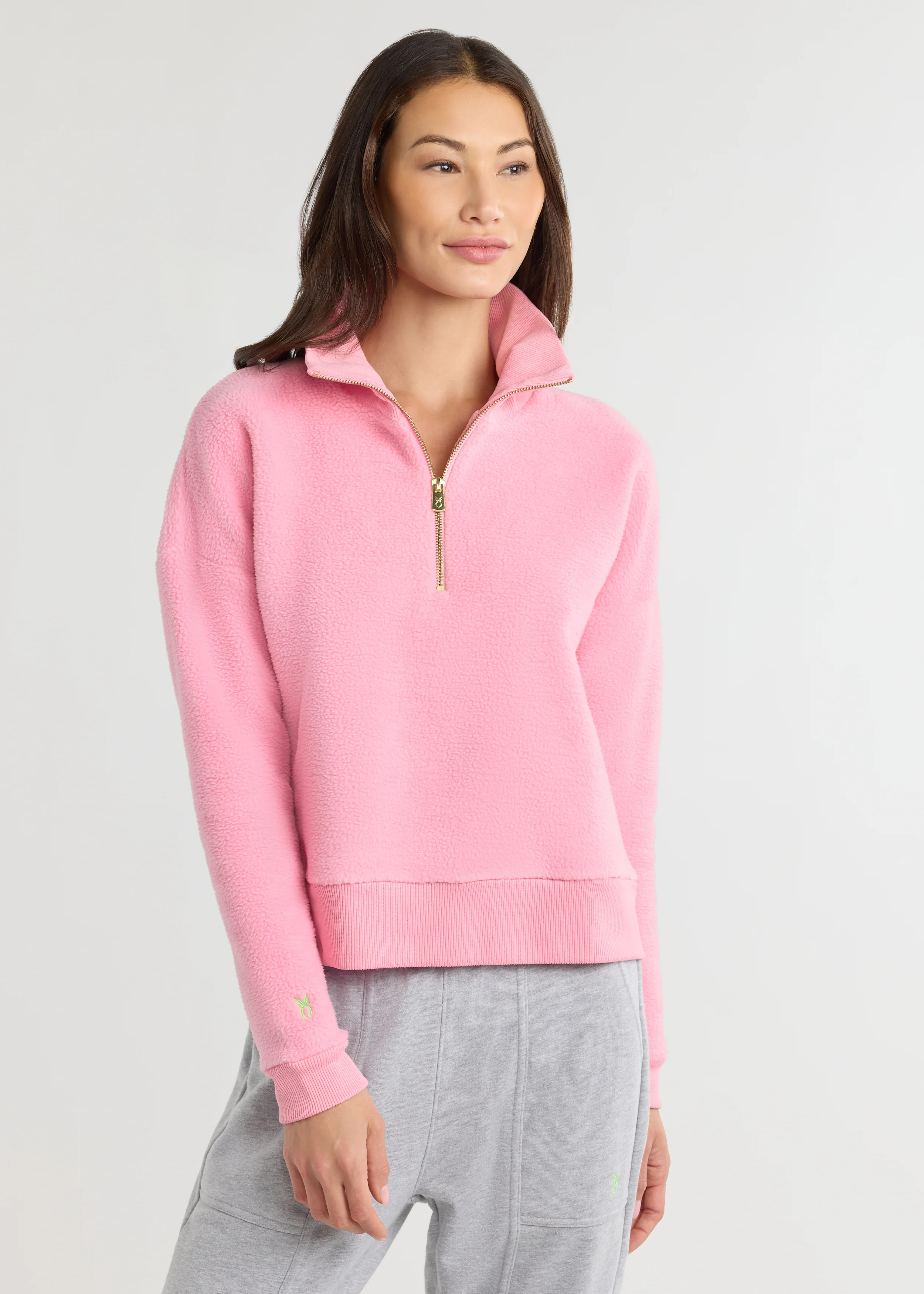Dudley Pullover in Sherpa Fleece (Prism Pink) | Dudley Stephens