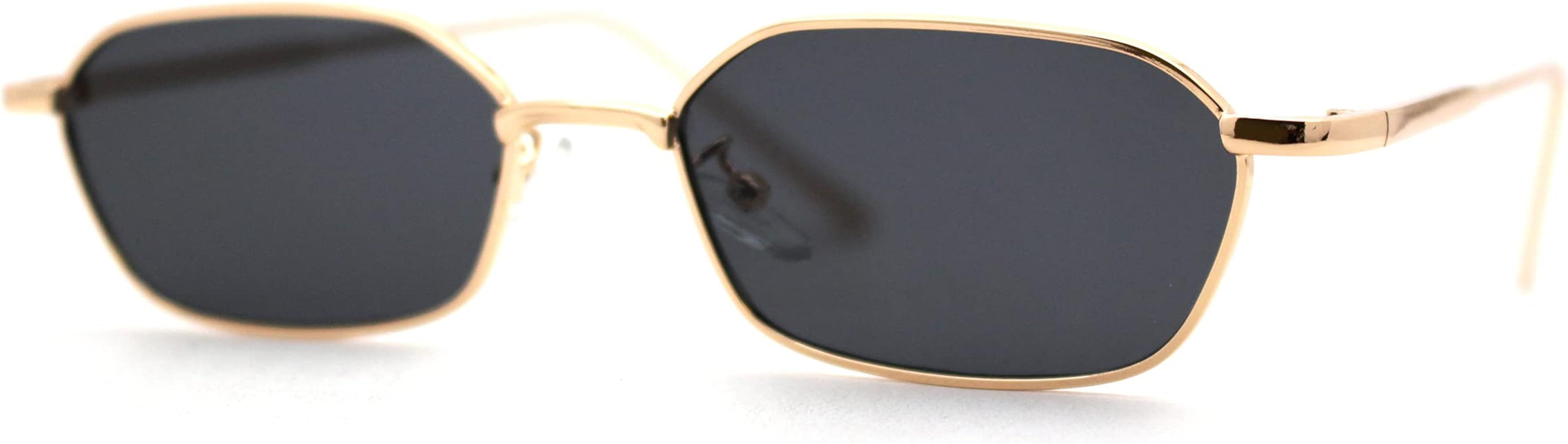 SA106 Classic Narrow Rounded Rectangle Minimal 90s Sunglasses | Amazon (US)