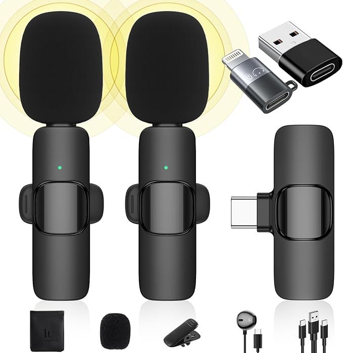 Wireless Lavalier Microphone Compatible with iPhone/iPad/Android Phone/Laptop, IUMAKEVP Plug-Play... | Amazon (US)