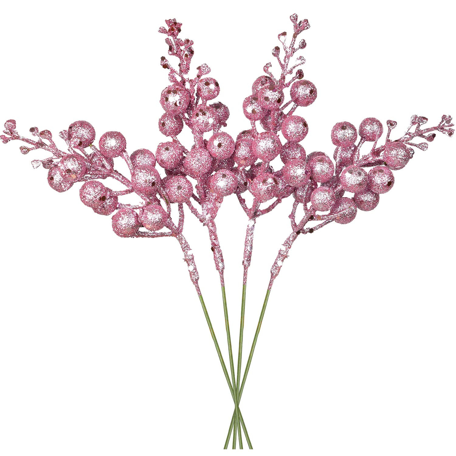 DearHouse 14 Pack Christmas Glitter Berries Stems, 7.8Inch Artificial Christmas Picks for Christm... | Amazon (US)