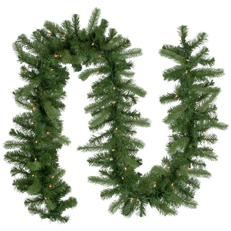 Northlight Real Touch™️ Pre-Lit Noble Fir Artificial Christmas Garland - 9' x 10" - Clear Lig... | Walmart (US)