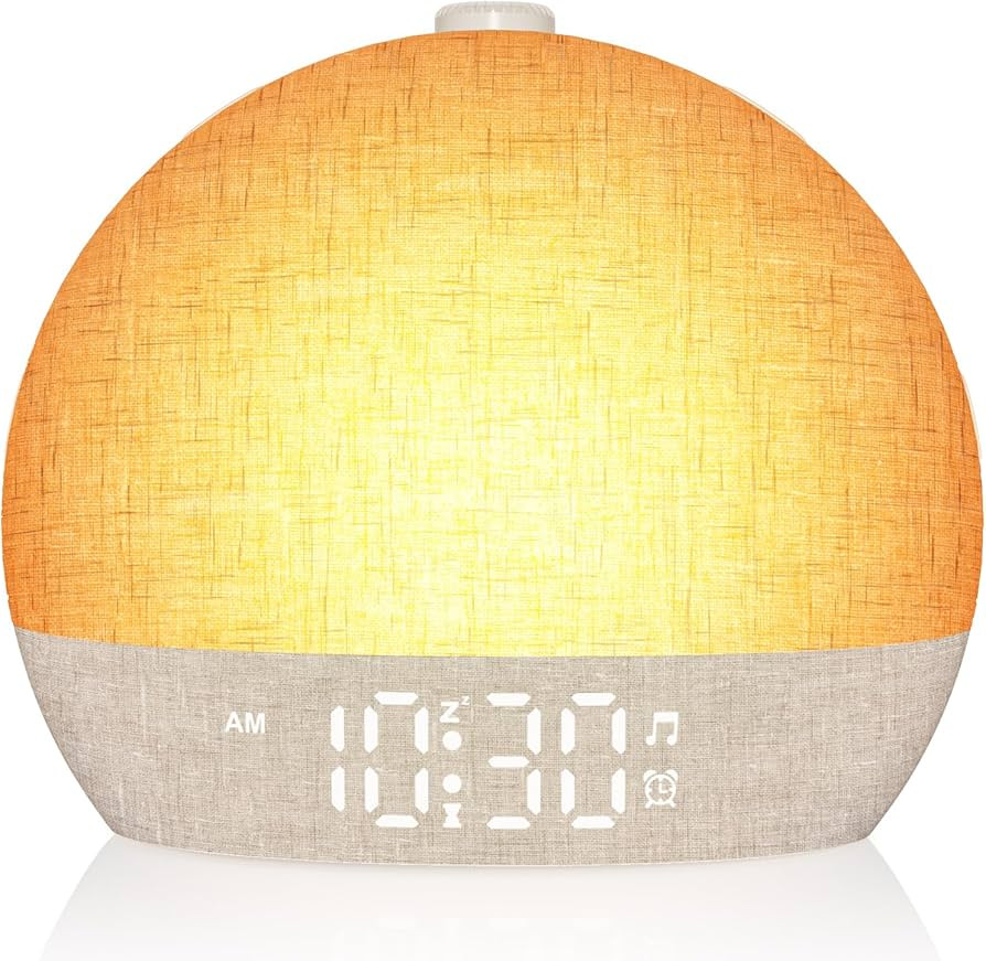 Wake Up Light Sunrise Alarm Clock,White Noise Machine with 30 Soothing Sounds,Stepless Dimmer Dig... | Amazon (UK)