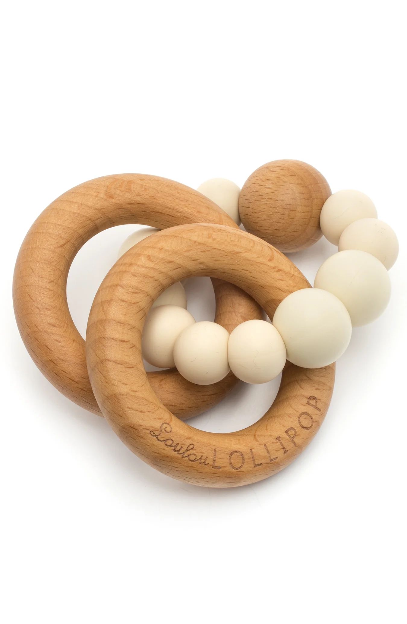 Bubble Silicone and Wood Rattle | Loulou Lollipop 