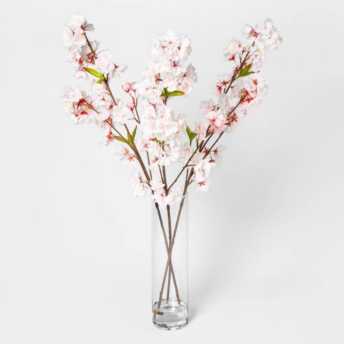 27" x 14" Artificial Cherry Blossom Arrangement Pink/White - Threshold™ | Target