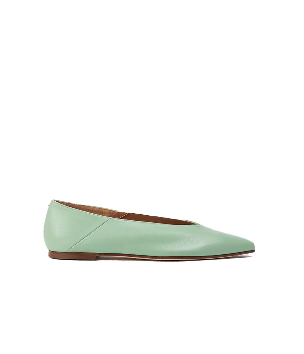Moa Nappa Leather Flat in Mint | Mode Sportif