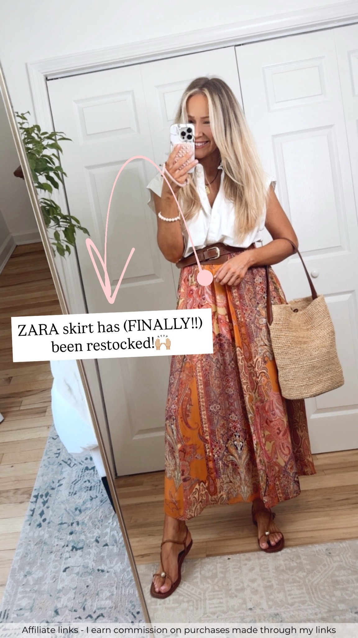 Affiliate links - I earn commission on purchases made through my links | Zara outfit
Zara skirt
Zara top