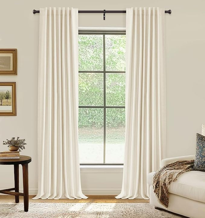 INOVADAY 100% Blackout Curtains for Bedroom, Thermal Black Out Curtains 84 Inch Long, Back Tab/Ro... | Amazon (US)