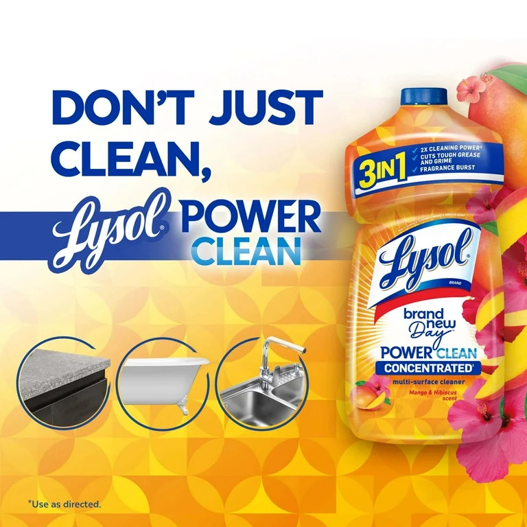 Lysol® Multi-Surface Cleaner - Pourable Brand New Day™ Mango & Hibiscus 9/48 oz. | Walmart (US)