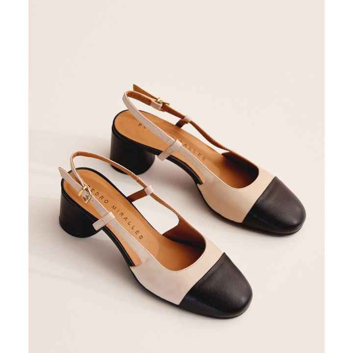 Pedro Miralles Zapatos destalonados de tacón bajo y punta redonda hechos en piel modelo HENDAYA ... | Miravia ES