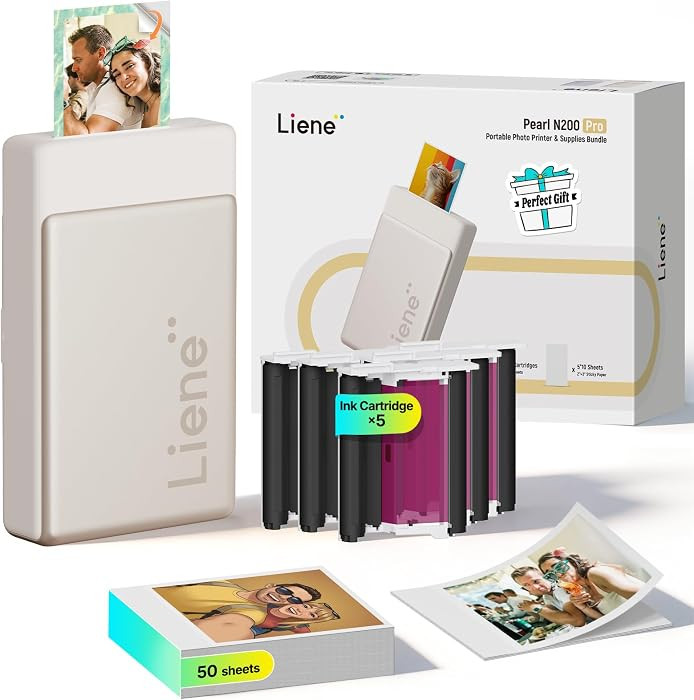 Liene Pearl N200 Pro Portable AI Photo Printer, Instant Mini Picture Printer for iPhone Smartphon... | Amazon (US)