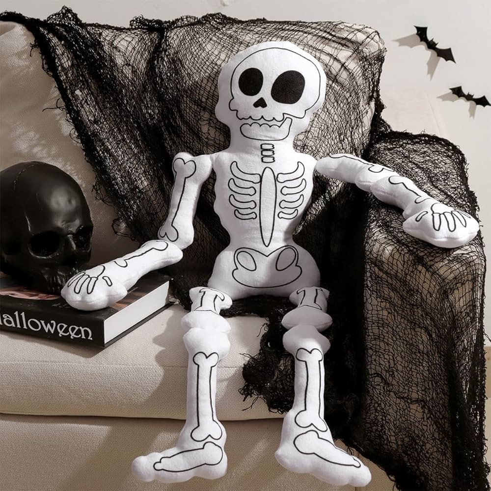 Halloween Decor Throw Pillows: Cute Plush Skeleton Halloween Pillow, Halloween Stuffed Skull Pill... | Amazon (US)