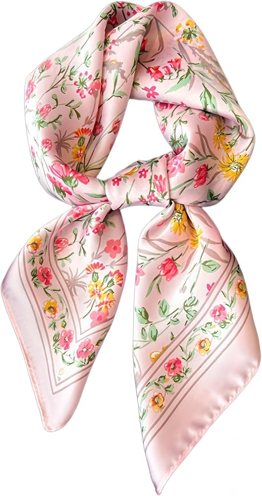 MINIDORA Satin Scarves for Women 27.5 \u00d7 27.5 inches Medium Square Elegant Silk Feeling Head ... | Amazon (US)