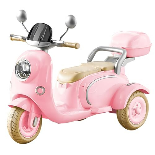 Girls Electric Motorcycle, 2 Seats Kids Motorcycle,12V Ride On Scooter for Kids with Storage Compartments, Cute Design with Stable 3-Wheel Structure, Ideal Moped for Girls Ages 3-6 (Pink, Dual Motor) | Amazon (US)