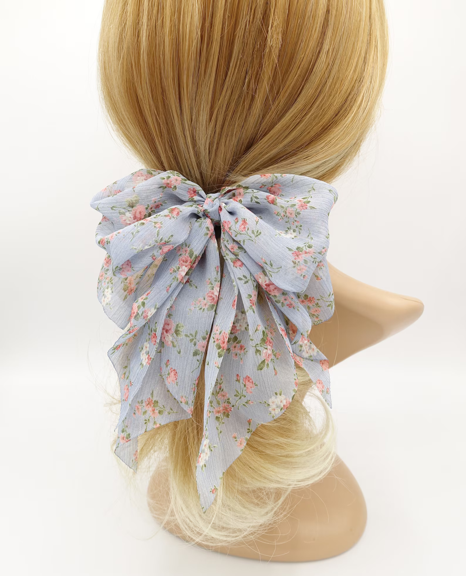 crinkled chiffon floral hair bow for women | Etsy (US)