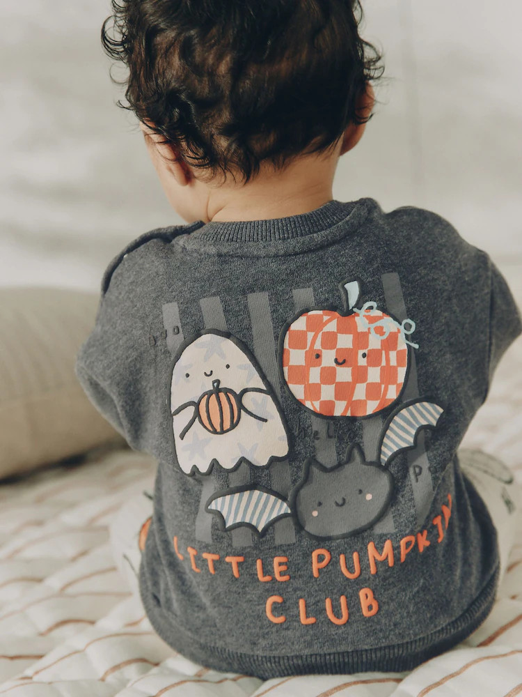 Charcoal Halloween Character Sweat and Legging Baby Set (0mths-2yrs) | Next US