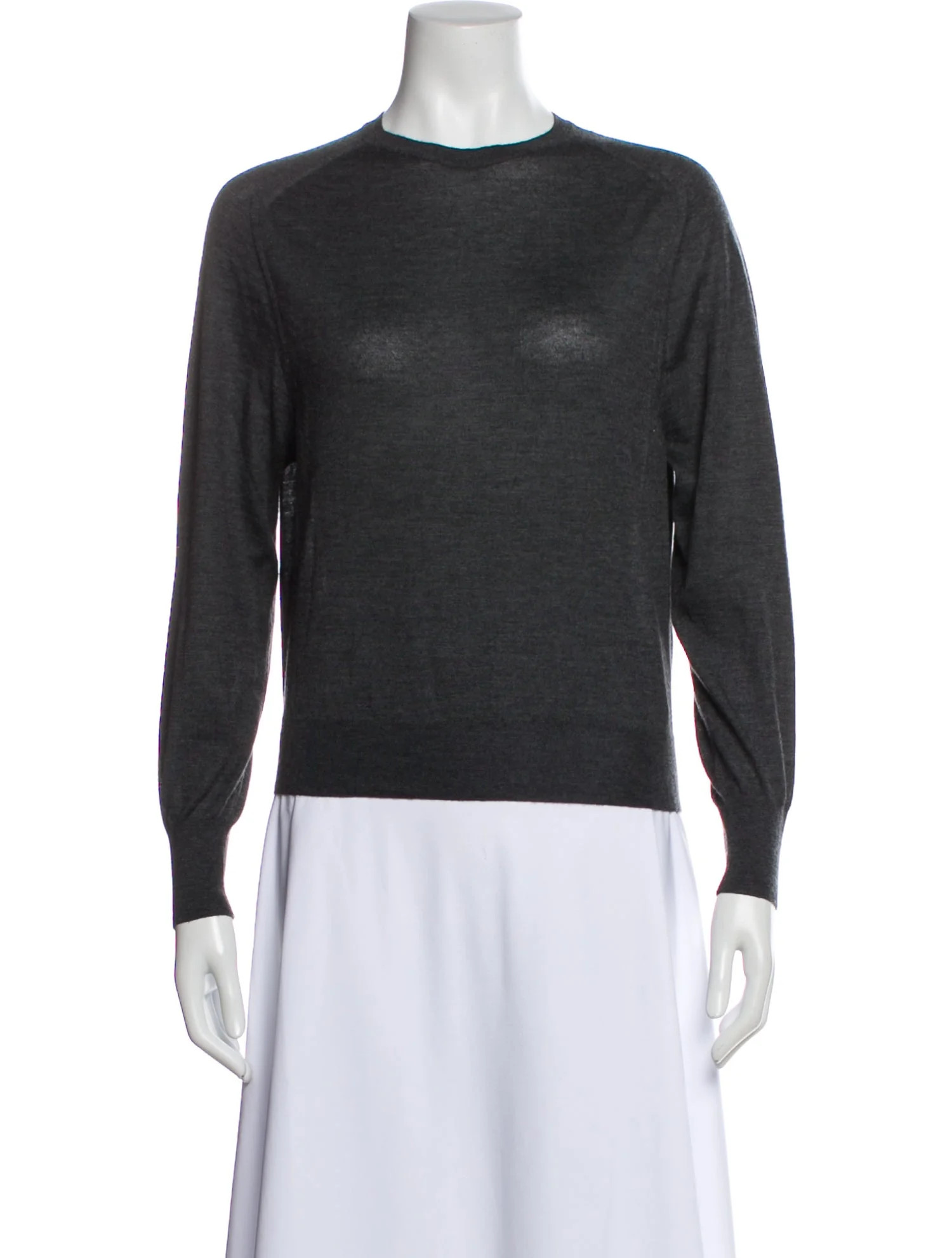 The Row Cashmere Crew Neck Sweater - Grey Knitwear, Clothing - THR201614 | The RealReal | The RealReal