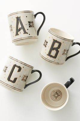 Tiled Margot Monogram Mug | Anthropologie (US)