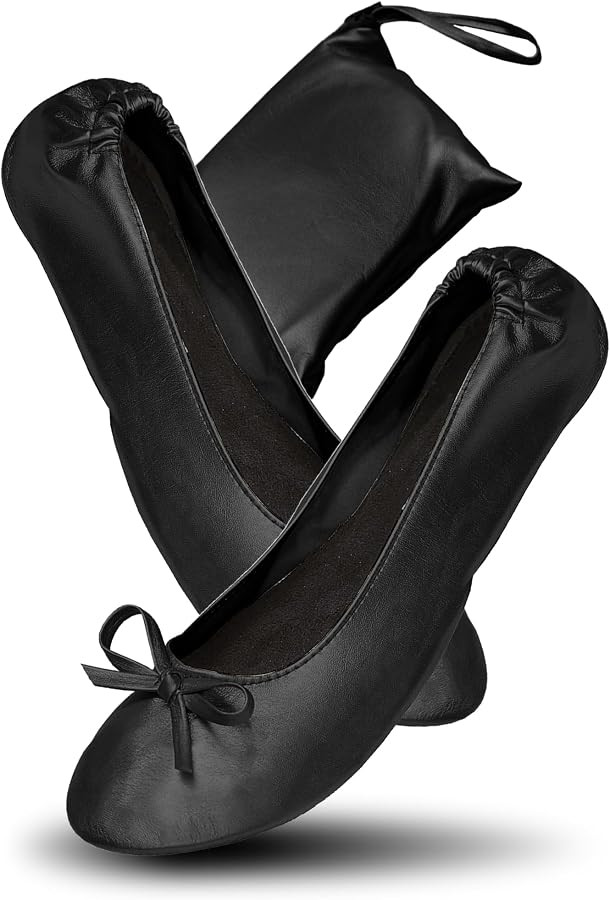 After Party Shoes with Foldable Bag Ballet Pumps Roll up Pumps | Amazon (UK)