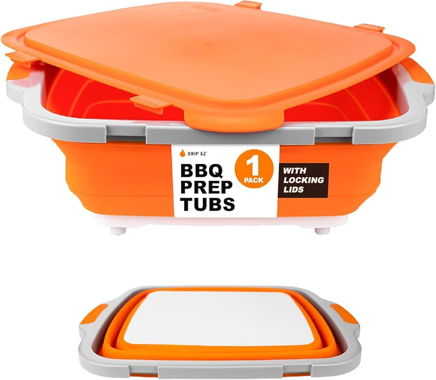 Drip EZ Collapsible BBQ Prep Tub- for Meal Prep Marinating Food Storage - Includes Cutting Board ... | Amazon (US)