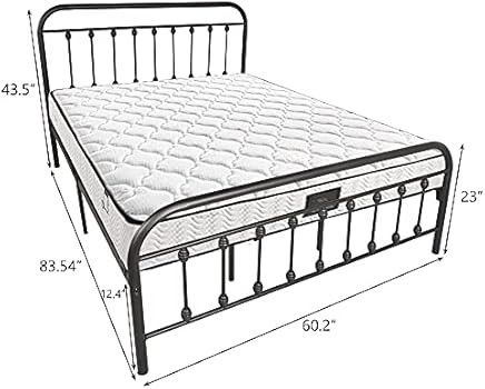Metal Bed Frame Vintage Sturdy Queen Size with Headboard and Footboard Mattress Foundation No Box Sp | Amazon (US)