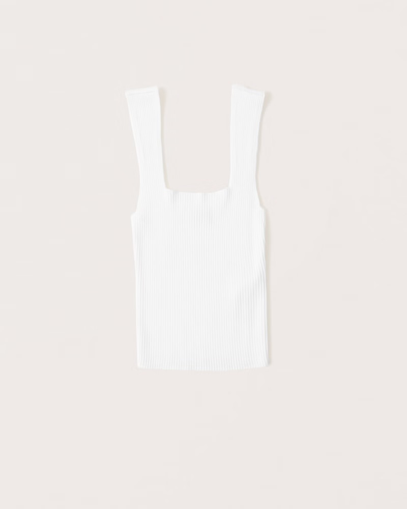 Elevated Ribbed Squareneck Tank | Abercrombie & Fitch (US)