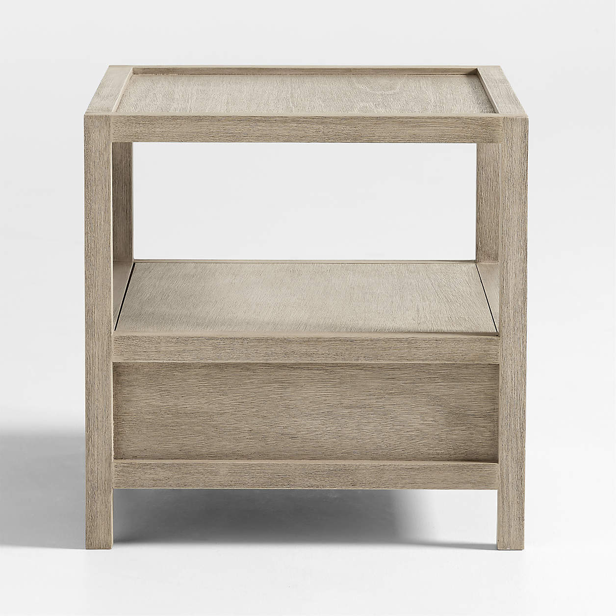 Keane Large Weathered Natural Wood Storage End Table, Set of 2 + Reviews | Crate & Barrel | Crate & Barrel