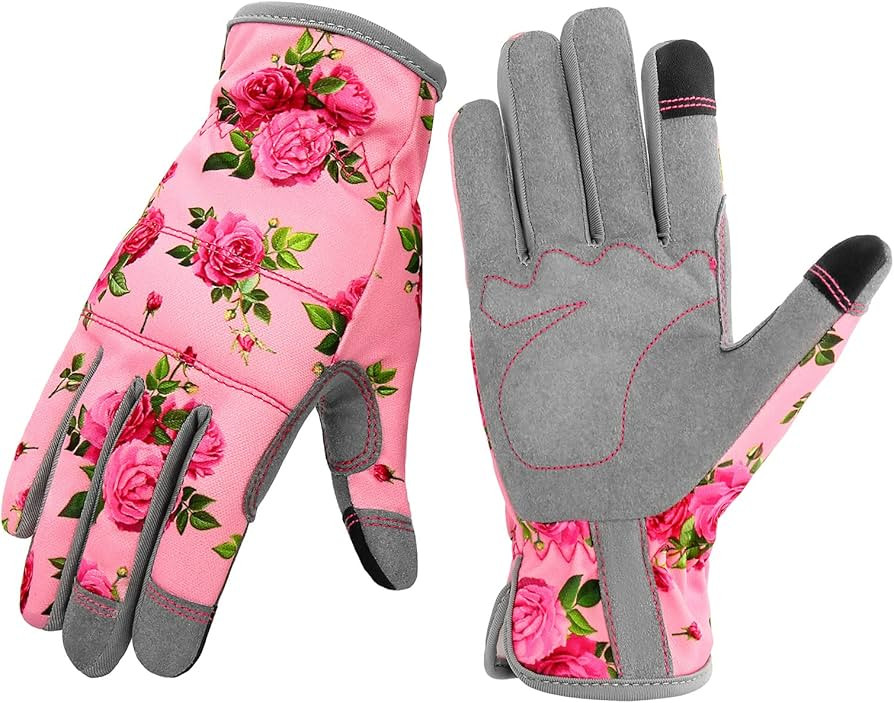 Leather Gardening Gloves for Women, Flexible Breathable Garden Gloves,Thorn Proof Working Gloves ... | Amazon (US)