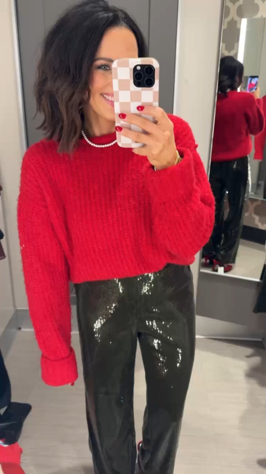These pants are truly iconic, y’all! Perfect for festive date nights, holiday parties, or even workwear! VintagePickin Target fashion target holiday looks red sweater outfit festive pants sequin pants winter fashion 

#LTKSeasonal #LTKHoliday #LTKWorkwear