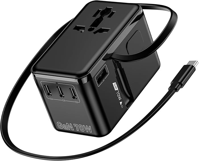 70W GaN Universal Travel Adapter, 6-in-1 International Power Adapter for US/EU/UK/AUS & 200+ Coun... | Amazon (US)