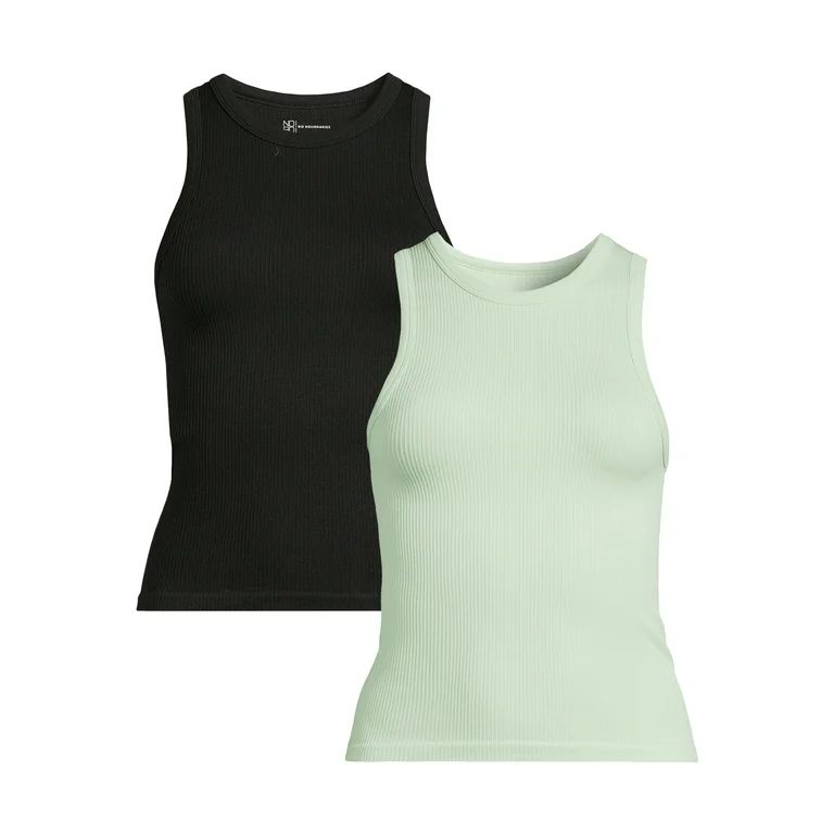 No Boundaries Juniors Seamless High Neck Tank Top, 2-Pack | Walmart (US)